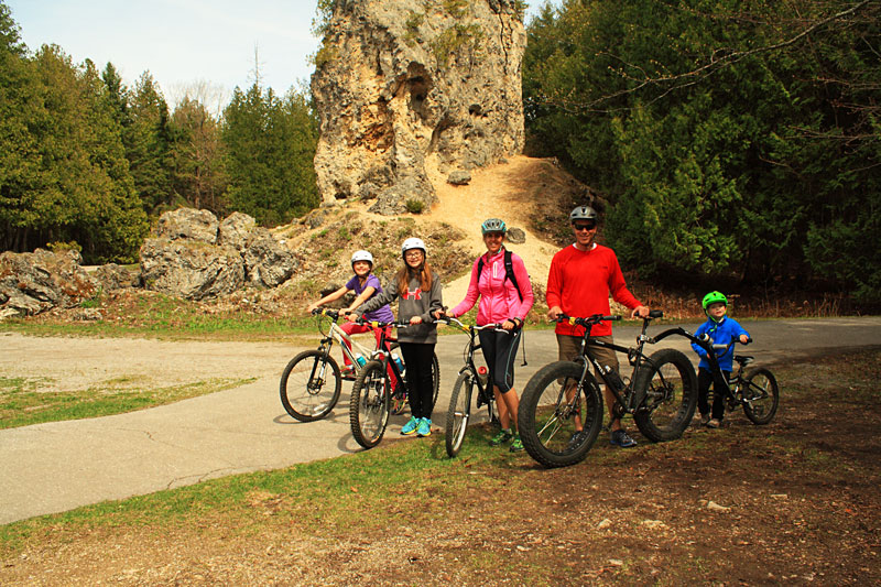 family pic by sugarloaf mackinac island